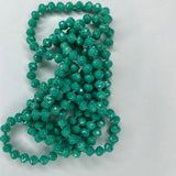 Lt or Drk Teal 60 inch Beaded Necklace