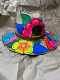 Lolita Hand Painted Authentic Upcycled  Fiesta Hat