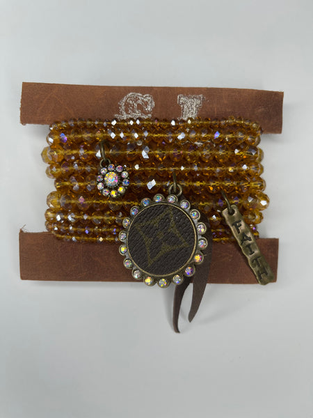 Upcycled LV Round Stretch Bracelet - Eclections Boutique